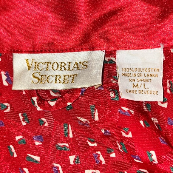 Victorias Secret red robe holiday tie front lingerie christmas medium large M/L - Picture 3 of 9
